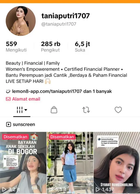 Foto Tania Putri (@taniaputri1707)